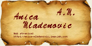Anica Mladenović vizit kartica